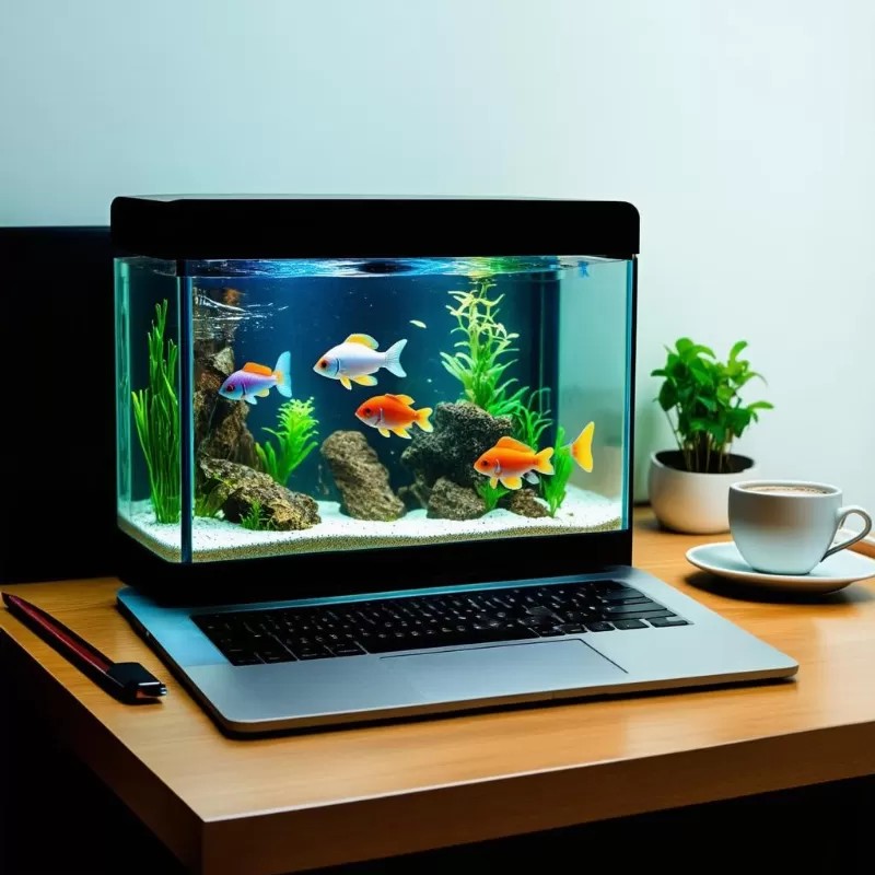 Bể cá mini phong thủy trên bàn làm việc, lựa chọn tốt cho người tuổi Hợi giảm căng thẳng